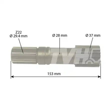 Zniżka WAŁEK CENTRALNY PRZEDNIEGO MOSTU 16/22 JOHN DEERE 6100, 6200 (EU), 6200 (USA) L100167 L100167 4475304092 04423796