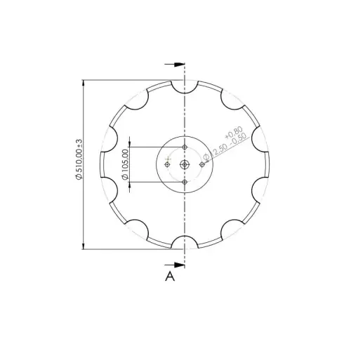 Talerz 510x5, 4x105x12,5 , zębaty, typ Lemken Heliodor nr oryginału 34910027 Premium