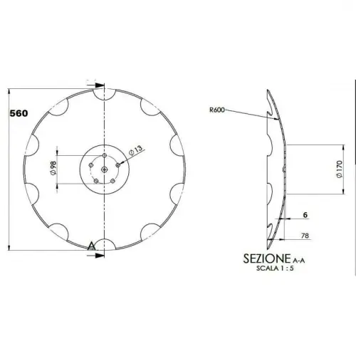 Talerz 610 pod piastę 5-otworową, grubość 6 mm Zamów dziś