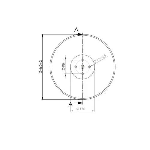 Talerz gładki GRUBER 460 mm, 4 otworowy, grubość 4 mm typ SKF Nie przegap