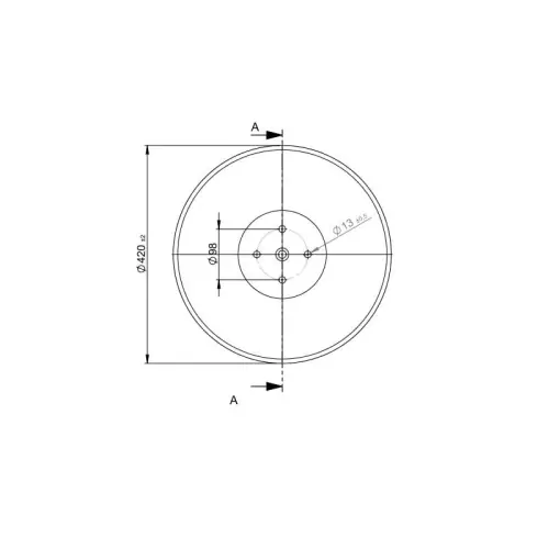 Super okazja Talerz gładki GRUBER 420 mm, 4 otworowy, grubość 4 mm typ SKF