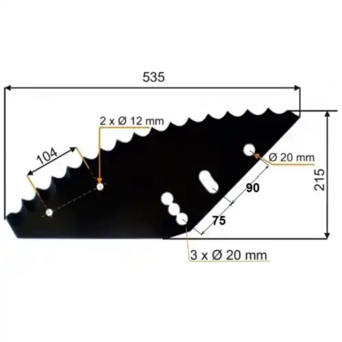 Ekspresowa dostawa Nóż do paszowozu Mayer, Sano, Sano Siloking 535x215x5 średnica otworu 20mm 1050254